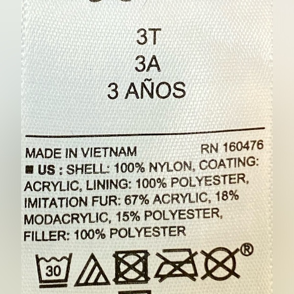 Old Navy Girls Light Pink/brown hooded Sherpa lined Puffer Jacket Size 3 Toddler - Picture 11 of 14